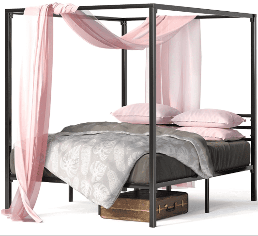 ZINUS Patricia Black Metal Canopy Platform Bed Fram ZINUS Patricia Black Metal Canopy Platform Bed Fram