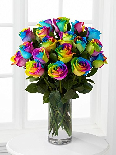 12 Fresh Rainbow Roses Flower Bouquet 12 Fresh Rainbow Roses Flower Bouquet
