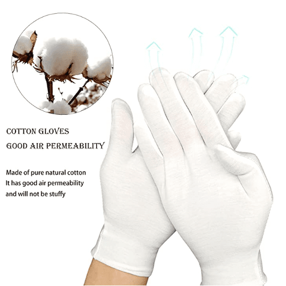 A Batch Of 12 One-Size-Fits-All Gloves - 100% Cotton A Batch Of 12 One-Size-Fits-All Gloves - 100% Cotton