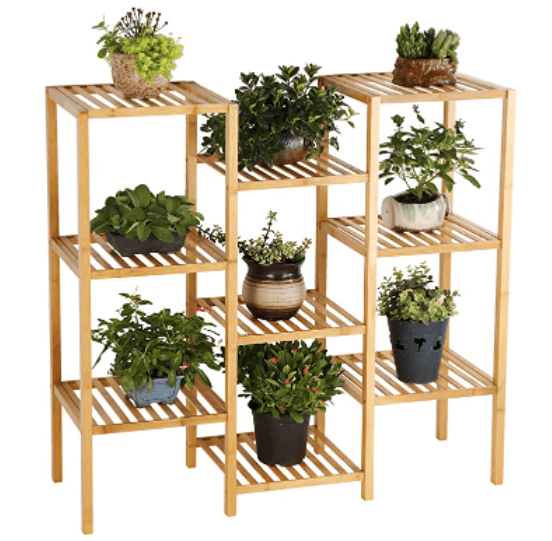 Bamboo Plant Stand Storage Shelf for Patio Garden Balcony Yard Bamboo Plant Stand Storage Shelf for Patio Garden Balcony Yard