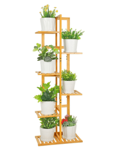 ROSSNY Bamboo Plant Stands for Indoor Plants 6 Tier 7 Potted ROSSNY Bamboo Plant Stands for Indoor Plants 6 Tier 7 Potted