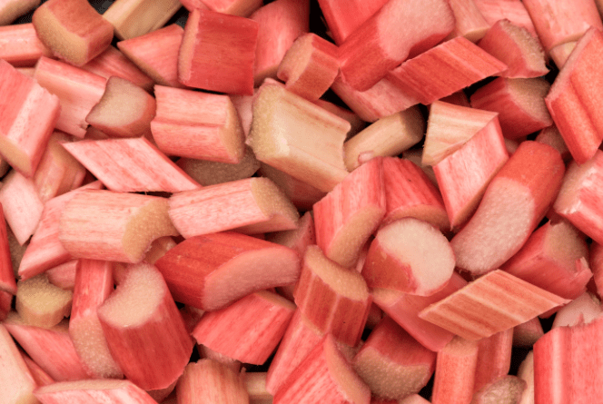 Rhubarb sliced Rhubarb sliced