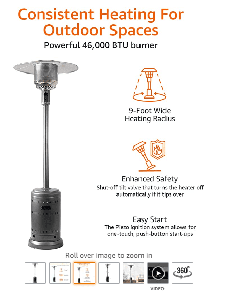 Amazon Basics Propane Patio Heater Amazon Basics Propane Patio Heater