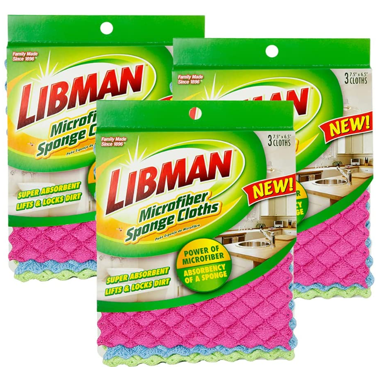 Libman 1482 Microfiber Sponge Cloths Libman 1482 Microfiber Sponge Cloths