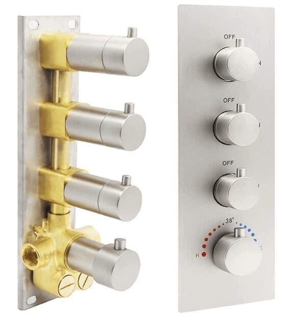 HOMEDEC Heavy Solid Brass Concealed 3-Outlet HOMEDEC Heavy Solid Brass Concealed 3-Outlet