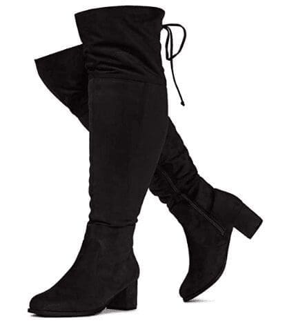 RF ROOM OF FASHION Women's Wide Calf Wide Width Block Heel Stretchy Over The Knee Boots RF ROOM OF FASHION Women's Wide Calf Wide Width Block Heel Stretchy Over The Knee Boots