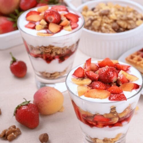 Yogurt Parfaits with Apricot Glazed Berries