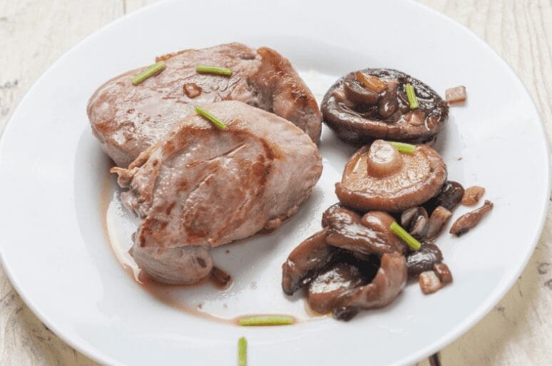Skillet sirloin with mushrooms A delicious pan of skillet sirloin with golden brown mushrooms