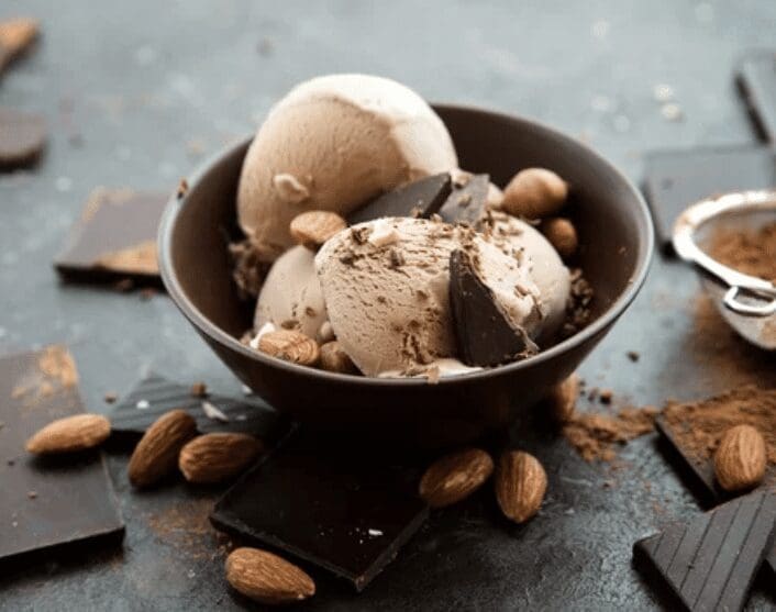 Chocolate Hazelnut Ice Chocolate hazelnut ice cream with toasted hazelnuts