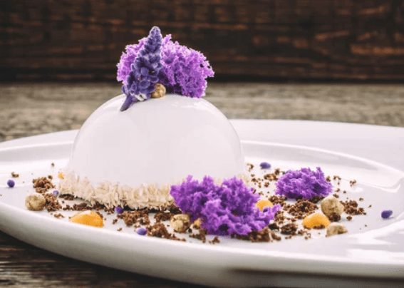 Lavender Honey Ice Lavender honey ice cream served as an elegant floral frozen dessert