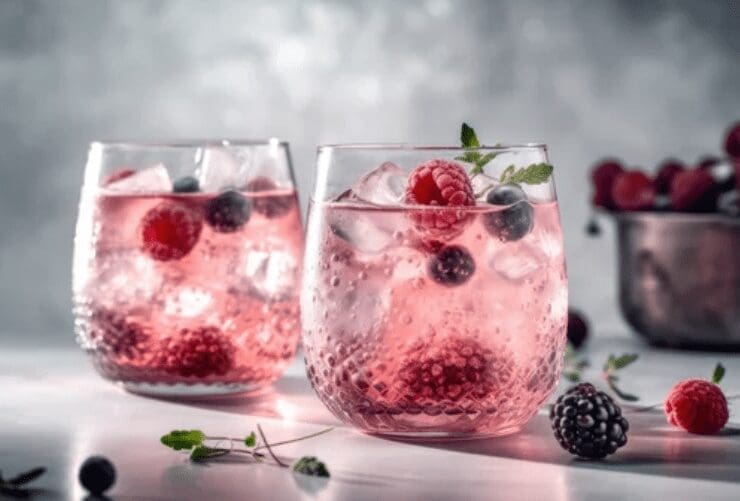 Stevia-Sweetened Berry Ice Sugar-free berry flavored ice made with mixed berries and lemon