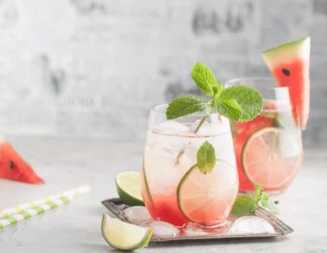 Watermelon Mint Ice Watermelon mint ice with fresh mint for a light summer frozen dessert