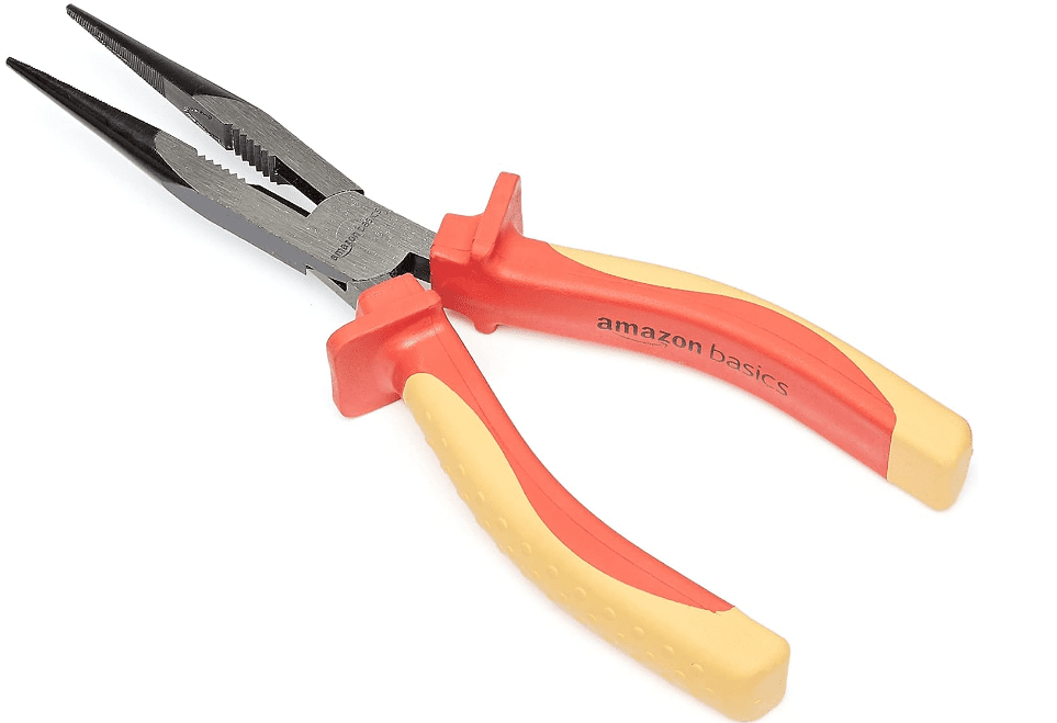 Long Nose Pliers Needle nose pliers with a long, pointed tip.