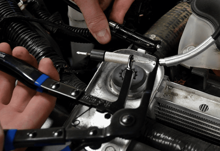 Hose Clamp Pliers Hose clamp pliers used for automotive repairs.