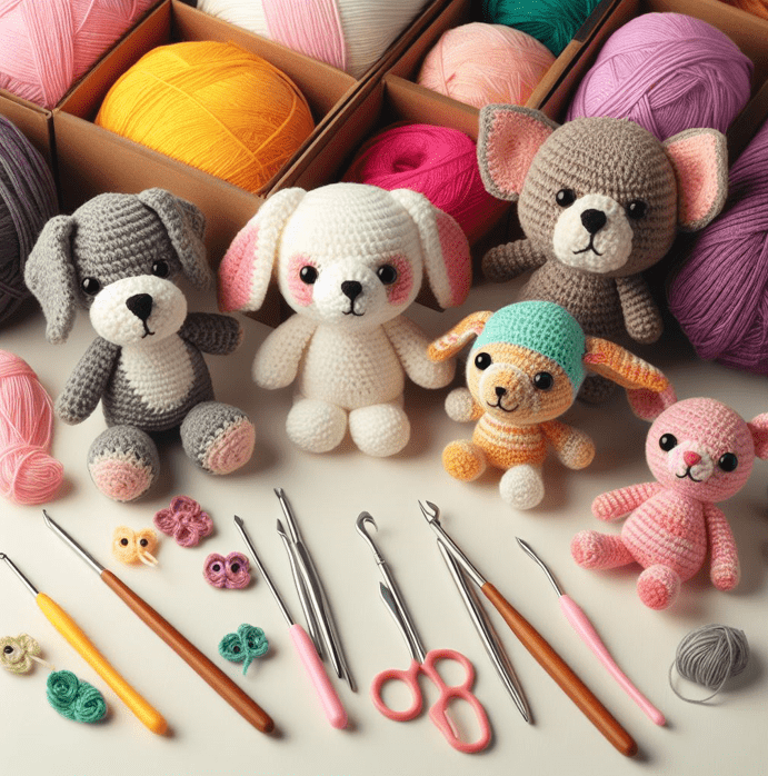 Woobles Crochet Kits A collection of finished Woobles amigurumi crochet animals