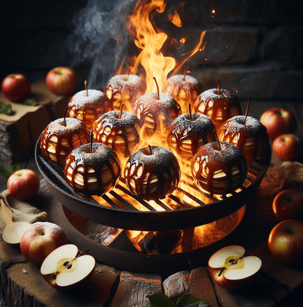 Fire-Baked Apples Over a Wood Burning Fire Pit Fire-Baked Apples Over a Wood Burning Fire Pit