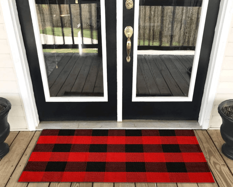 LEVINIS Christmas Buffalo Plaid Rug LEVINIS Christmas Buffalo Plaid Rug