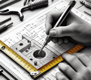 Step 1: Measure and mark the location of the pilot hole Pencil marking the exact location for a pilot hole in wood