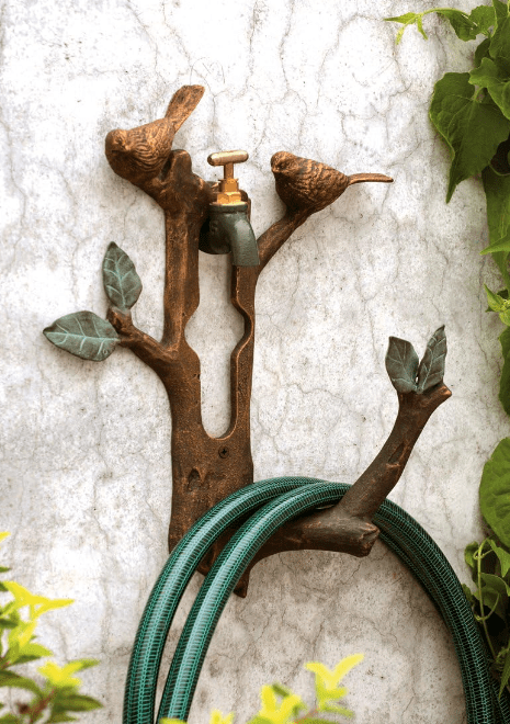 SPI Home Bird and Branch Hose Holder Decorative bird and branch wall-mounted garden hose holder
