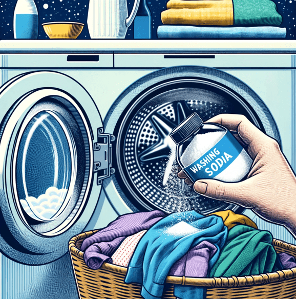 adding washing soda to a washing machine