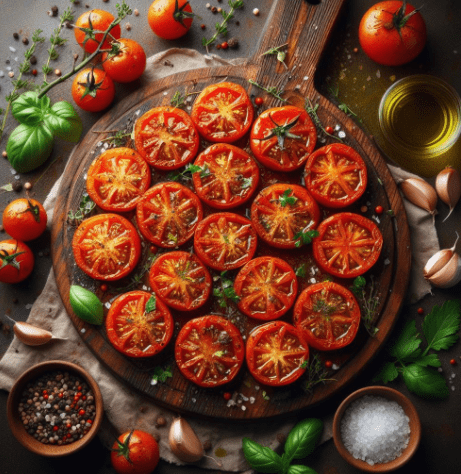 Classic Roasted Roma Tomatoes Classic Roasted Roma Tomatoes on a baking sheet