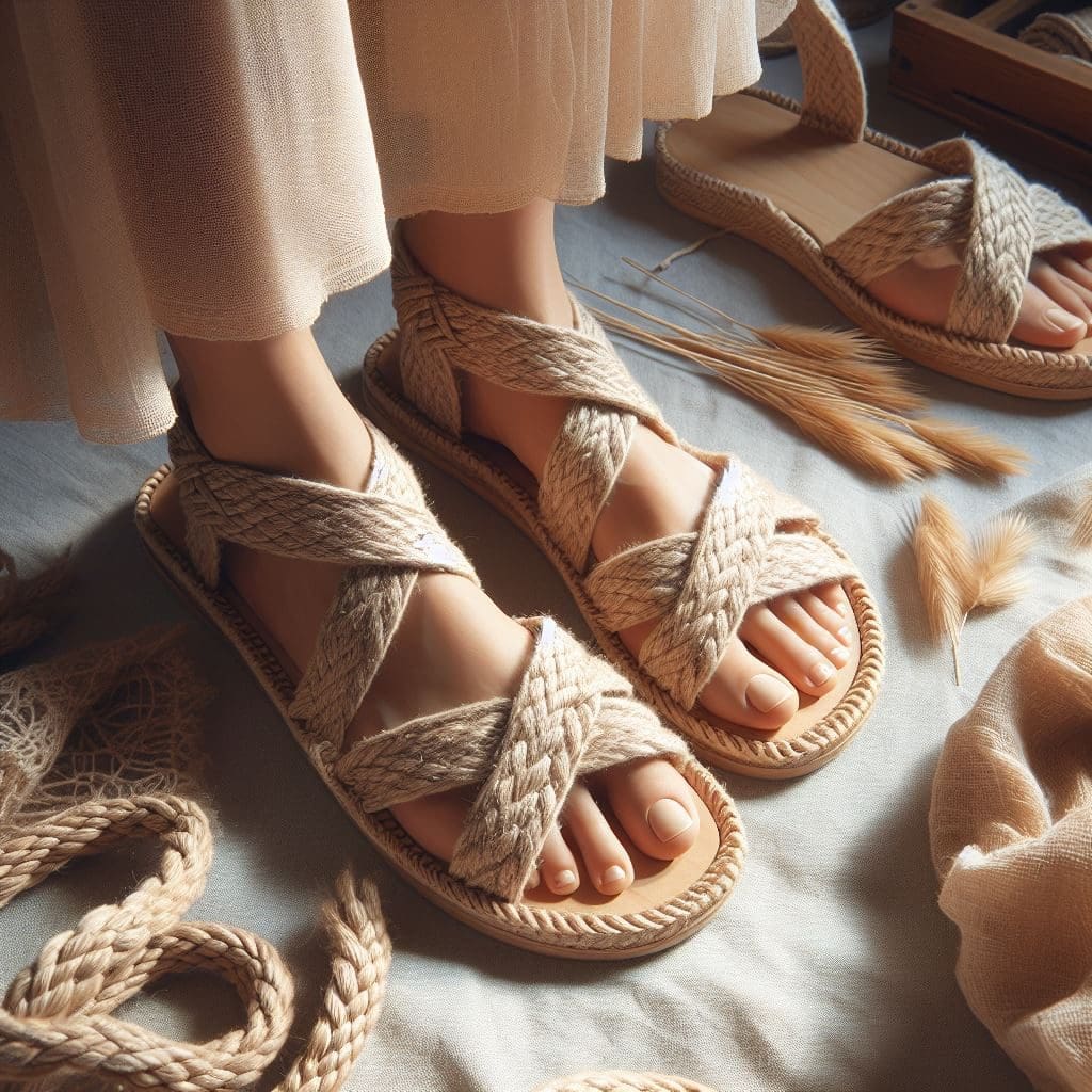 Flax Plant Footwear Sustainable footwear concept made with flax plant fiber material