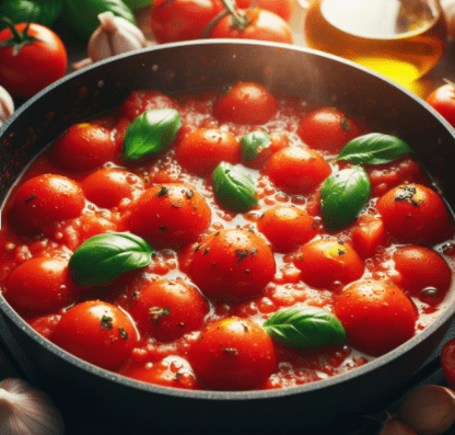 Simple Homemade Tomato Sauce Pot of Simple Homemade Tomato Sauce
