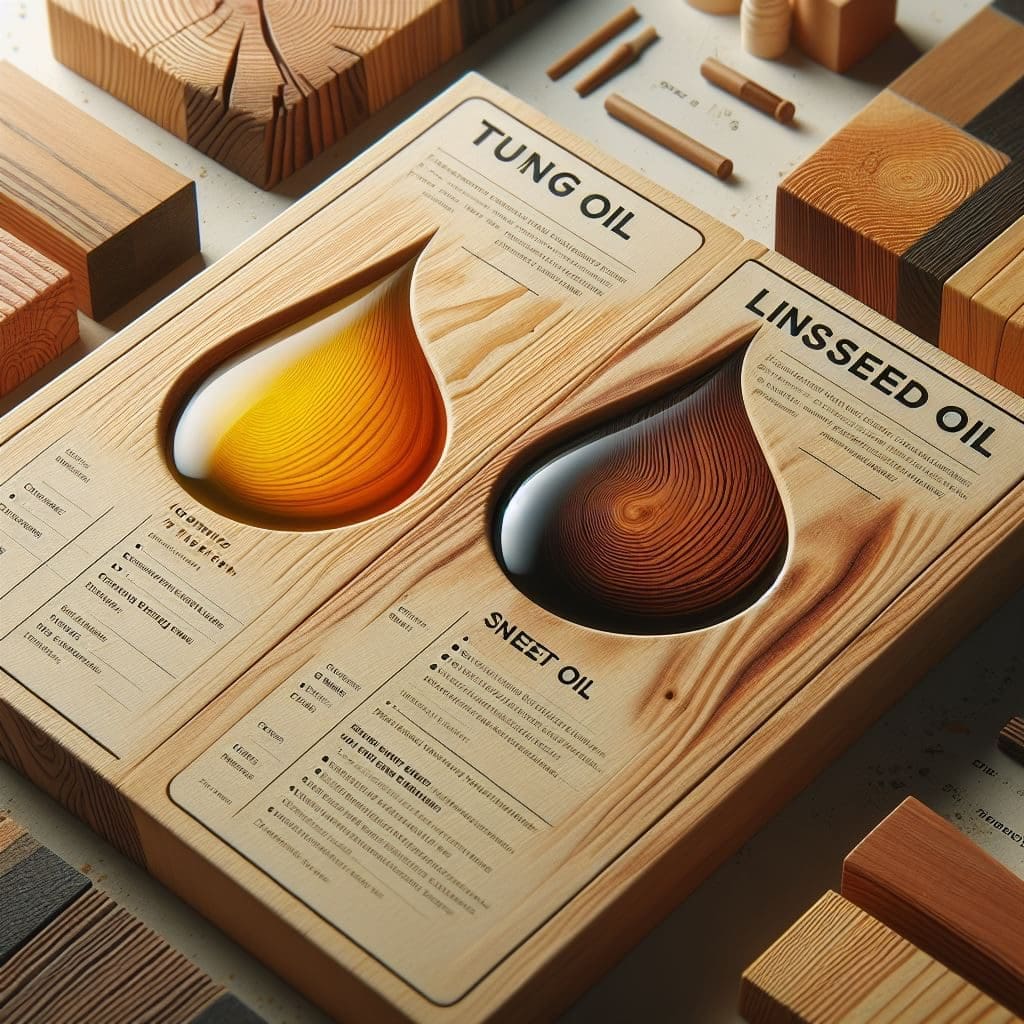 Tung Oil vs. Linseed Oil Application A woodworker applying natural oil finish to a piece of hardwood furniture.