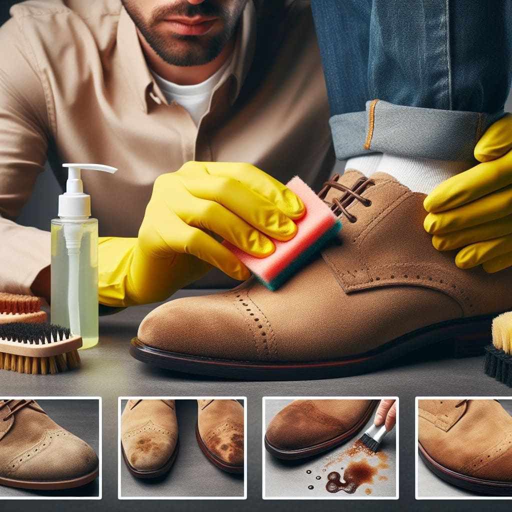cleaning the Suede shoes cleaning the Suede shoes