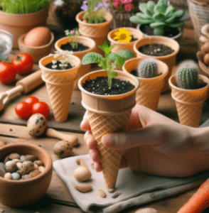 Ice Cream Cone Pots used for seed starting Ice Cream Cone Pots used for seed starting