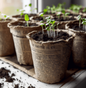Newspaper Pots used for seed starting Newspaper Pots used for seed starting