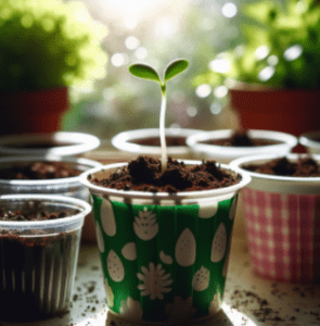 Yogurt Cups used for seed starting Yogurt Cups used for seed starting