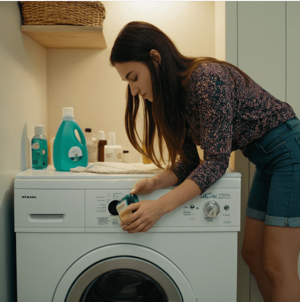 adding essential oil to detergent drawer in washing machine adding essential oil to detergent drawer in washing machine