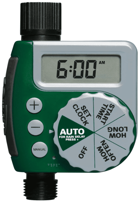 Orbit Programmable Digital Hose Watering Timer - 1 Outlet - Battery Powered - with LCD Screen - Built-in Rain Delay - Water-Resistant - 62061 Programmable Digital Hose Watering Timer