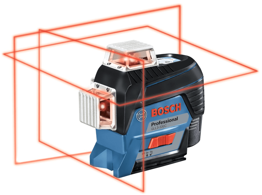 Bosch GLL3-330CG heavy-duty connected self-leveling laser level with 3x360 green beams