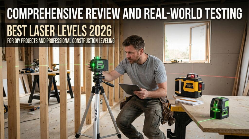 Top rated green beam laser levels for 2026 used on a construction site