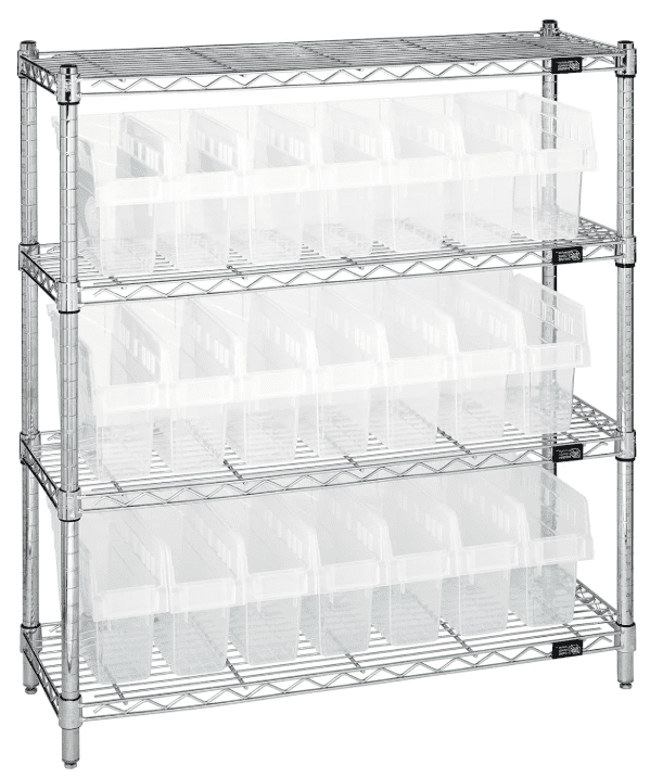 Amazon Basics 4-Shelf Adjustable Heavy Duty Storage Shelving Unit with Wheels, No-Tool Easy Assembly, Garage Shelving, Metal Wire Rack with Casters and Leveling Feet, 36" x 14" x 57.8", Chrome Amazon Basics 4-Shelf Adjustable Heavy Duty Storage Shelving Unit with Wheels