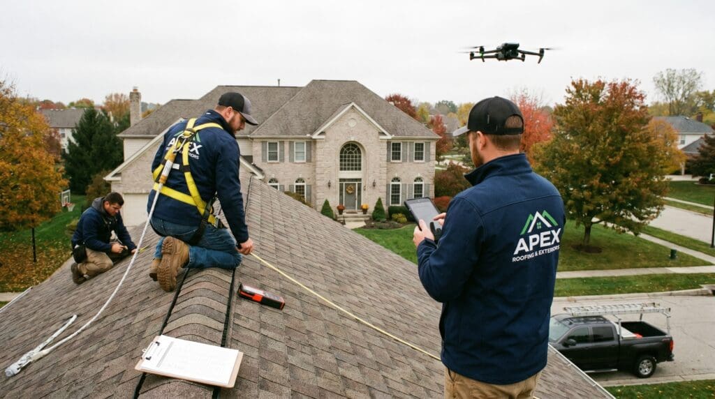 Roof Replacement staff on the roof install new roof Roof Replacement Cost