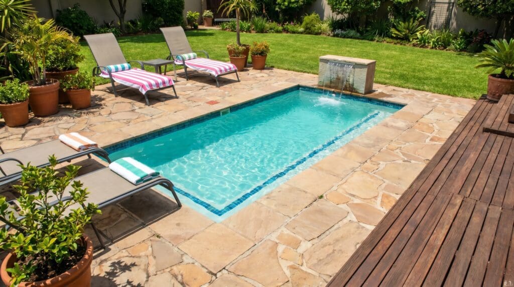 Modern plunge pool for a small backyard patio