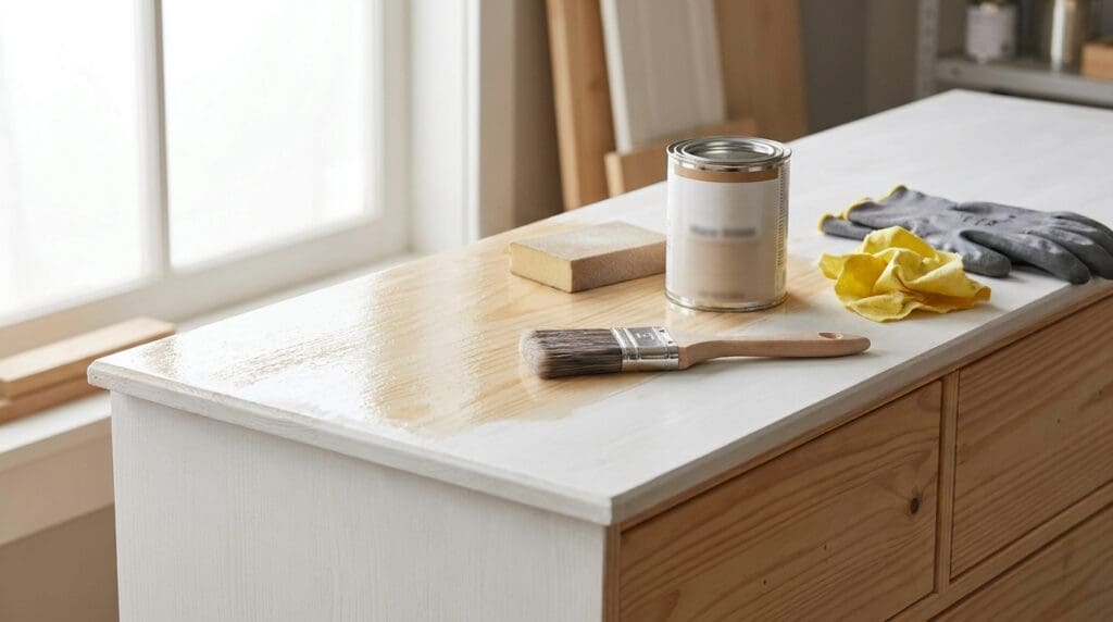 Polycrylic being applied over painted furniture with a synthetic brush Gardenfrontier Polycrylic being applied over painted furniture with a synthetic brush